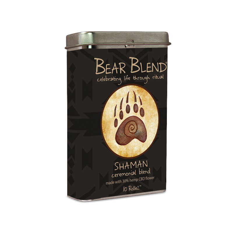 Shaman CBD blend joints in a tin