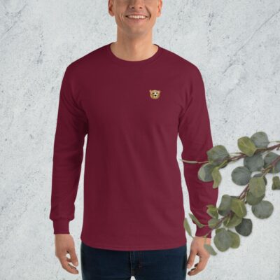 mens-long-sleeve-shirt-maroon-front-667a151c411bajpg - Bear Blend